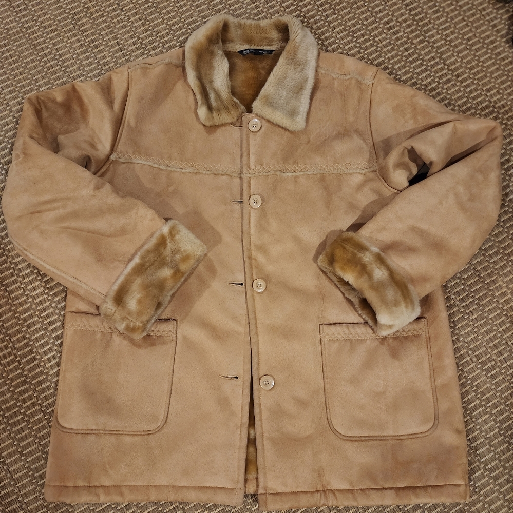 Men faux fur coat